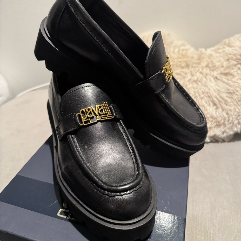 Roberto Cavalli Class‎ Men's Black Loafers size 41